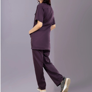 Conjunto de uniformes médicos de hospital personalizados con tarifa de fábrica 2025/uniforme médico de belleza antiarrugas Tops con cuello en V uniformes de enfermería para mujeres - Product Image 3