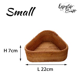 Juego de 3 cestas de almacenamiento triangulares de ratán tejido a mano, cestas de almacenamiento de ratán natural, modernas y multifuncionales, hechas en Vietnam. - Product Image 5