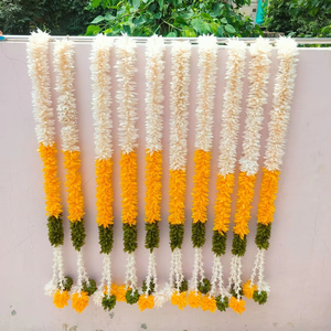 Guirnalda de flores de jazmín y tuberosa, decoración de Mandap de boda india, telón de fondo de aspecto Natural, cadena Pooja DEL SUR DE LA India - Product Image 1