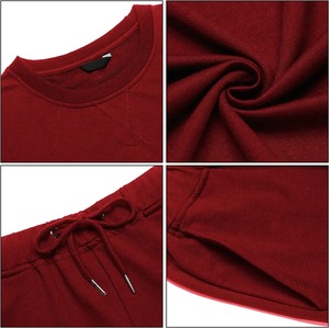 Chándal liso para hombre con logotipo personalizado al por mayor, conjunto de chándal para correr, Sudadera de cuello redondo, conjunto de 2 pantalones de dos piezas para hombre - Product Image 4