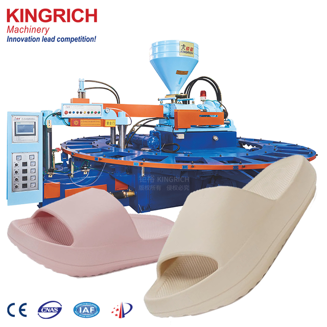 Kingrich High Efficiency Full Automatic PVC Slipper Injection Molding Machine Air Blowing Shoe Moulding 250 Pairs/Hour 220/380V