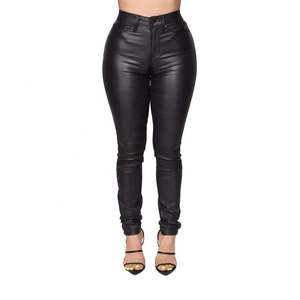 Pantalons en cuir personnalisés de qualité supérieure pour femmes Pantalons en cuir noir à bas prix Leggings de sport pour femmes Leggings - Product Image 3
