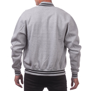 2025 hommes décontracté élégant varsity veste haute qualité toile manches longues Streetwear meilleur vendeur avec Logo de broderie personnalisé - Product Image 4