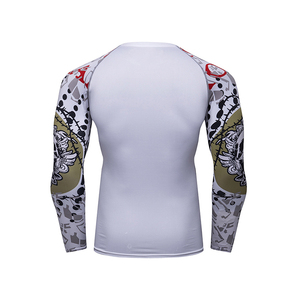 Camiseta de Compresión Sublimada Unisex con Protección UV de Manga Larga Personalizada con Logotipo, Spandex/Poliéster de Alta Elasticidad para MMA BJJ - Product Image 3