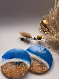 Posavasos de Resina de Diseño, 4x4 Pulgadas, Cuadrados, de Lujo, Hechos a Mano, Colores Personalizables, Decoración de Mesa, Juego de Posavasos para Bebidas, Tradebyd - Product Image 2