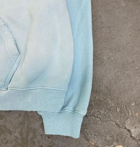 เสื้อฮู้ดผ้าฝ้ายฟอกสีกรดแบบวินเทจผ้าฝรั่งเศสมีซิปซีดจางสีชมพู - Product Image 6