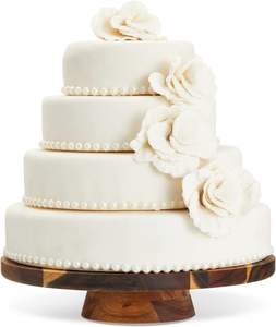 Soporte redondo de madera de acacia para tartas de boda, plato de madera para servir aperitivos y postres (12,75 pulgadas) - Product Image 5