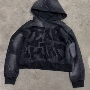 Meilleures ventes de pulls en molleton lourd pour hommes, sweats à capuche pour hommes avec lavage à l'acide, sweats à capuche pour hommes avec strass - Product Image 2