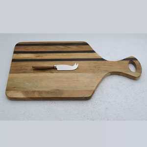 Embalaje personalizado Diseño de resina duradera Bloques de cortar de madera de acacia Tablero de queso de madera natural de gran tamaño Tablero de madera de mango - Product Image 3