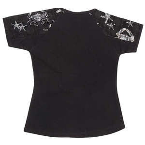 Camiseta elegante de media manga para niñas - Negra - Product Image 2