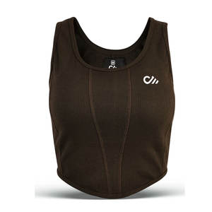 Top corto de mujer superventas, Top corto con diseño de logotipo personalizado, Top corto transpirable a precio barato para mujer - Product Image 3