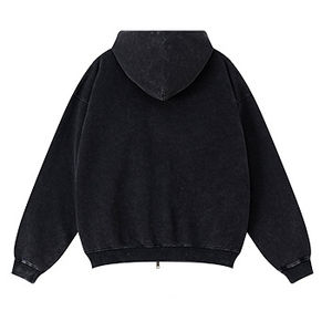 2025 Vintage American Hoodie Heavyweight Washed 100% Cotton Zip-Up Pullover Jacket pour Homme - Product Image 6