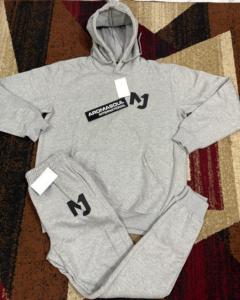 370Gsm สีเทาแบบกำหนดเองคุณภาพสูงเสื้อวอร์มผ้าฝ้าย100% ชุดวอร์มสำหรับผู้ชายชุดวิ่งและชุดวอร์ม - Product Image 5