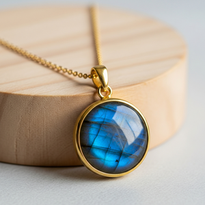 Luxe 925 Sterling Silver Dainty Chaîne Bohème Labradorite Forme Pendentif Lunette Réglage Guérison Cristal Mode Pendentifs pour - Product Image 6