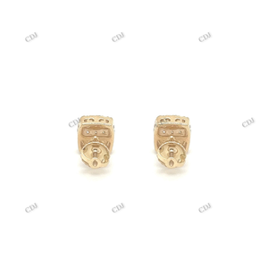 Nouvelle tendance bijoux boucle d'oreille coussin coupe Halo VVS Moissanite vis dos boucle d'oreille femmes mode jaune plaqué or diamant goujons - Product Image 2
