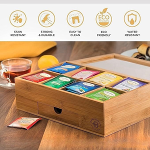 Caja de bambú rústica, gabinete de almacenamiento para almacenamiento, caja de bambú hecha a mano, Decoración de mesa natural ecológica para el hogar, venta al por mayor de Vietnam - Product Image 4