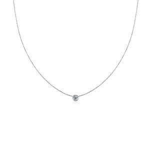 Collier pendentif Jeulia tendance en zircon taille ronde en argent sterling plaqué or rose - Product Image 2