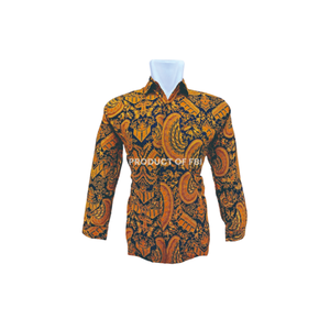 Camisa Batik de manga larga Premium para hombre Estilo casual clásico con motivo estampado 100% algodón Inspirado en Indonesia - Product Image 1