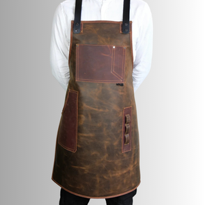 Delantales de carnicero de cocina para barbacoa de cuero genuino de grano completo de alta calidad para hombres y mujeres Ropa de cocina Premium - Product Image 4