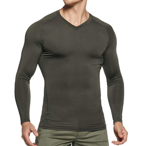 Camiseta de Compresión de Manga Larga de Buena Calidad, Nuevo Diseño, Ajustada, para Gimnasio, Ropa Deportiva, Transpirable, para Hombre - Product Image 1