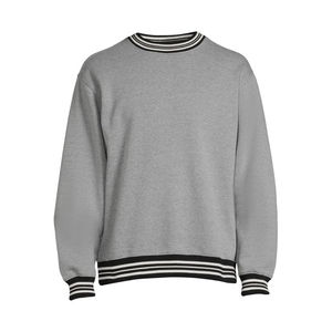 Sweat-shirt Long à manches rayées pour homme, 2023 100% coton, col ras du cou et ourlet, OEM avec personnalisation, vente en gros - Product Image 6