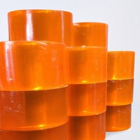 Rideau à lanières en PVC orange-jaune, rideau de porte côtelé résistant au froid pour entrepôt, chambre froide, congélateur LANGFANG WANMAO