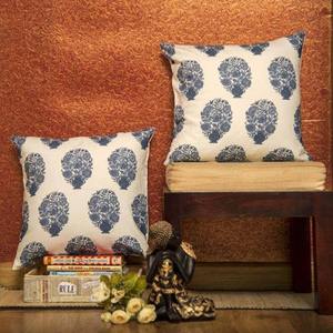 Sanganeri Block Printed Cotton <b>Cushion</b> <b>Cover</b> Home Decor Hand Block Printed Linen Zippered Pattern 16x16 Size Sofas Living Rooms - Product Image 3