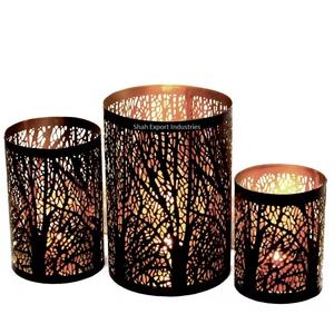 Bougeoirs votifs en fer noir personnalisés pour les mariages à domicile Décorations de table pour événement de Noël Votive ronde - Product Image 6