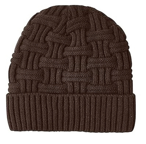 Unisex Brown Knitted Beanie <b>Hat</b> 100% Acrylic Cuffed Winter <b>Cap</b> Casual Style for Adults 56-58CM Head Circumference - Product Image 1