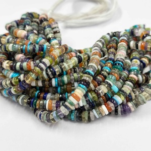 5mm-6mm mélange naturel pierres précieuses Heishi pneu lisse roue perles bijoux nouveau Stock AAA multi couleur perles de pierres précieuses à prix raisonnable - Product Image 1