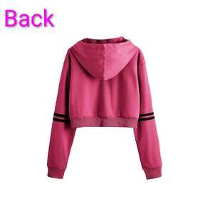 100% coton polaire femmes sweat à capuche sweat court femmes à capuche - Product Image 2