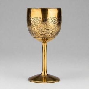 Copa de La Paz, copa de vino de comunión de latón antiguo, Copa Vintage hecha a mano para iglesia y ceremonias espirituales - Product Image 2