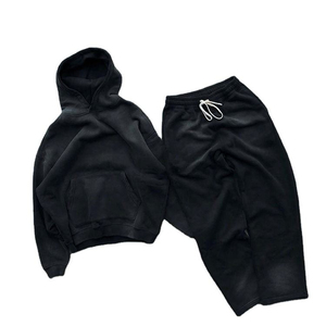 Nuevo estilo 100% algodón manga térmica lavado ácido pulóver chándal para hombres personalizable gimnasio Fitness blanco liso colección de invierno - Product Image 5