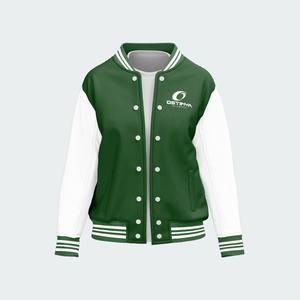 Veste d'hiver chaude pour homme avec couleur unie et manches longues Broderie personnalisée Varsity Letterman Vente en gros Manteau uni teint - Product Image 3