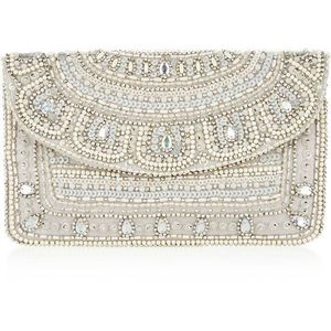 Portefeuille artisanal en perles de rocaille avec motif floral brodé, léger et de forme carrée - Product Image 4