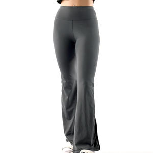 OEM Design Pantalon évasé taille haute pour femme Pantalon de yoga de sport Slim Fitness Couleur unie Pantalon évasé de yoga à jambes larges 2025 - Product Image 1