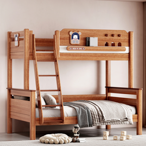 Mahogany <b>Bunk</b> <b>Bed</b> <b>Solid</b> <b>Wood</b> Twin Over Full <b>Bunk</b> <b>Bed</b> - Product Image 2