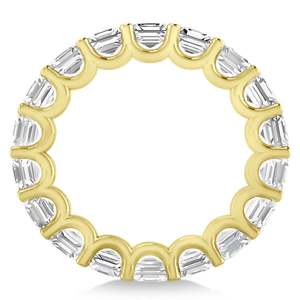 Anillo de Bodas con Diamantes de Corte Asscher, Oro Amarillo de 14k, 7.20ct - Product Image 3