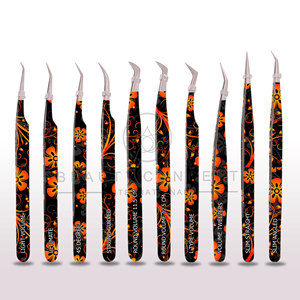 Pince à épiler d'extension de cils colorée de haute qualité série florale outil de cils léger et ergonomique pour les professionnels - Product Image 3