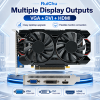Carte graphique de bureau neuve RuiChu GTX 750 4 Go GDDR5 128 bits pour jeux 4K, double ventilateur, PCI Express 3.0 X16 DirectX 12