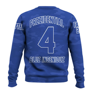 Zeta Phi เสื้อสเวตเตอร์คอกลมสำหรับผู้หญิง1920สีขาวสีน้ำเงินเสื้อผ้าสโมสรปักลายกรีก - Product Image 2