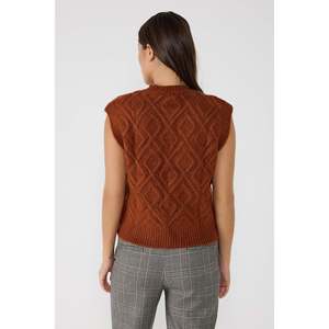 Suéter Casual Tejido a Crochet 100% Acrílico con Patrón Geométrico, Cuello Redondo sin Mangas - Product Image 4