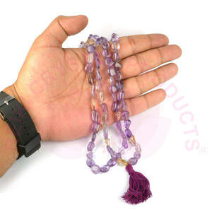 Collier Mala en perles d'améthrine - Bijoux de guérison en cristal naturel - Product Image 3