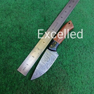 Cuchillo de caza de acero de Damasco de alta calidad, cuchillo versátil con mango de madera Pakka para aventuras al aire libre - Product Image 6