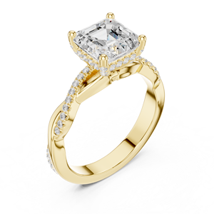 Bague ouverte torsadée en or véritable 14 carats pour femme - Product Image 6