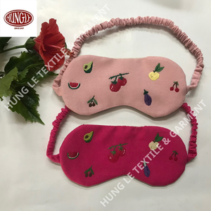 Máscara de dormir Rosa bordada de algodón para accesorios para el cabello - Product Image 4