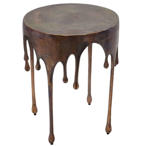 Patas de metal plateado estilo muebles de sala de estar redondo moderno decorativo decoración del hogar mesa auxiliar de Metal moderna - Product Image 5