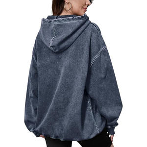 Pull à capuche vintage délavé pour homme Sweat à capuche décontracté surdimensionné Streetwear avec poche kangourou et manches longues - Product Image 3