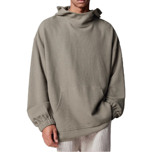Nouveau design 2025 – Sweats à capuche amples pour hommes avec épaules tombantes, 100 % coton pur de haute qualité, logo personnalisé, motif uni automne, imperméables - Product Image 4