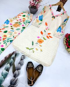 Conjunto de Top y Pantalón de Algodón Puro con Estampado Digital de Diseño Elegante, Ideal para la Oficina, Eventos Festivos y Uso Diario - Product Image 5